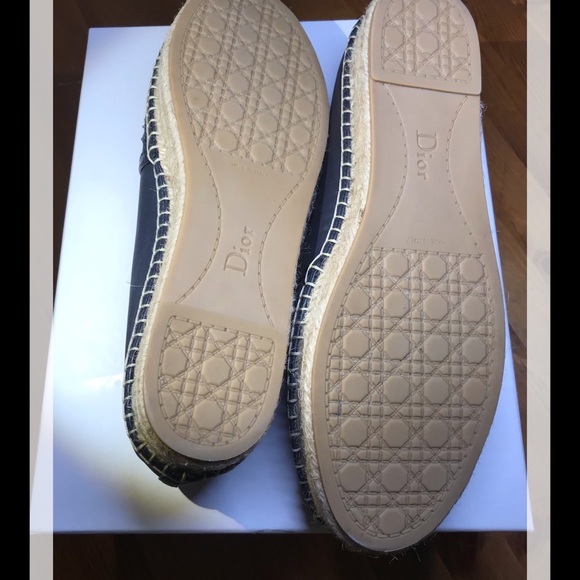 DIOR  DENIM LOAFERS WITH CRYSTAL & BEADED FRONTS - Picture 3 of 8